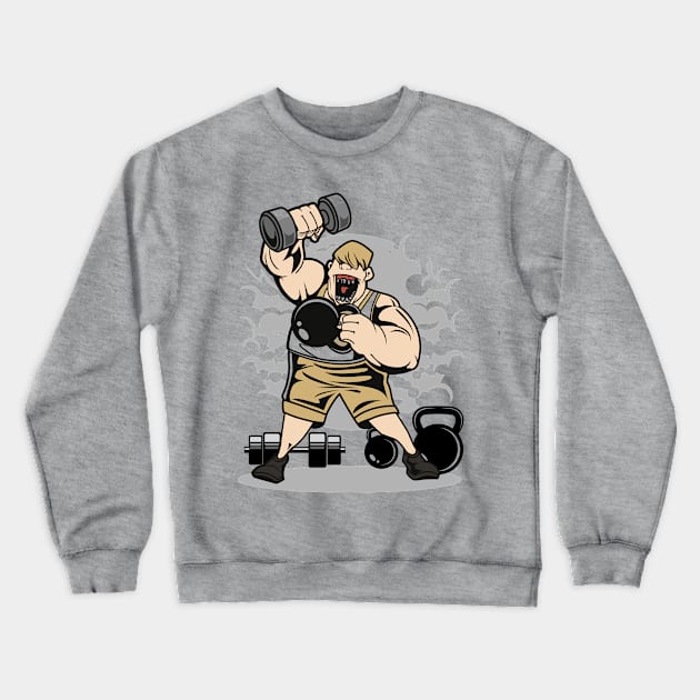 Fat Fitness Dude Crewneck Sweatshirt by Hudkins